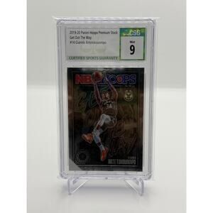 2019-20 Hoops Premium Stock Giannis Antetokounmpo Get Out The Way #14 CSG 9 Mint